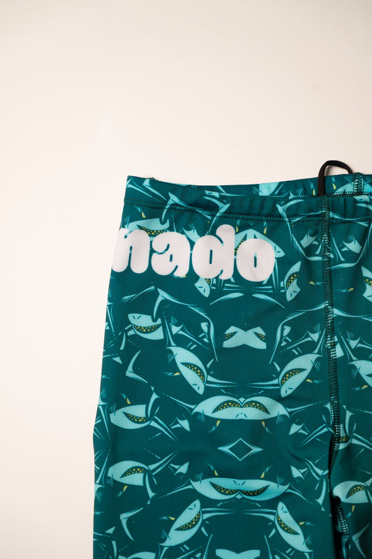 Traje de baño para adulto short tiburón verde